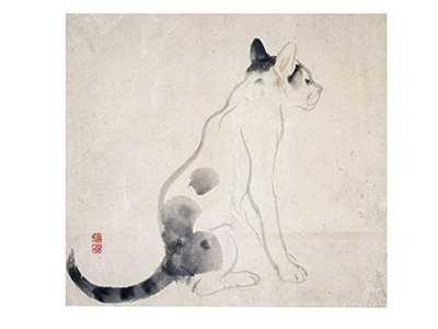日本画の先駆者・竹内栖鳳の『猫』。ほかにも迫力のある作品を所蔵している。