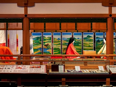 "Heian Room." A reproduction of "A Glimpse," in which a man outside in the dark sees a woman in a bright room.