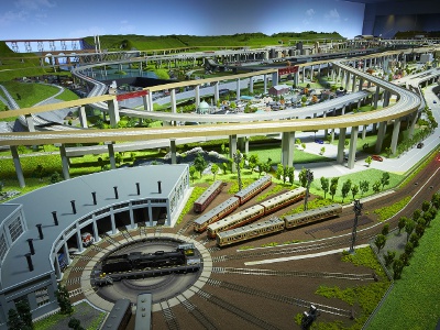 A huge diorama featuring model trains from various regions and eras. Includes operation and commentary by an operator!