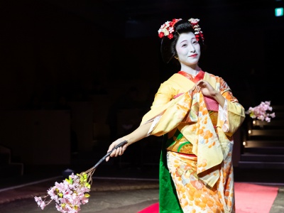 芸者による舞や、「とらとら」などの座敷遊びも体験できる。