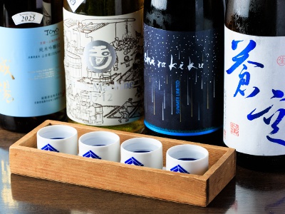 週替わりで内容が変わる日本酒利き酒セット1,200円～。　