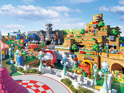 A large area that recreates the real world of Super Mario.